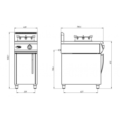 Плита газовая GrillMaster Ф1ДГ/800(на подставке, для WOK сковород)