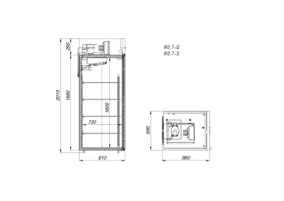 Холодильный шкаф ARKTO Шкаф холодильный R0.7-S